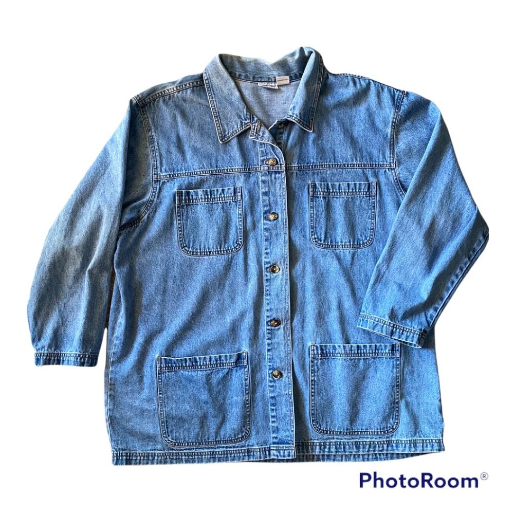 Vintage Cabin Creek Jean Chore Jacket Shacket, Blue, 2X